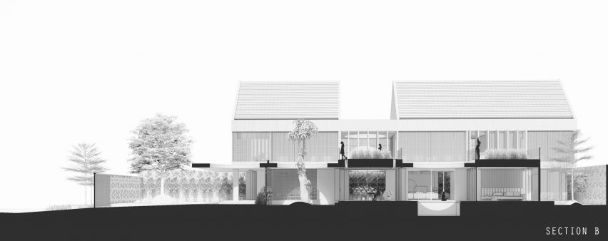 Section drawing of Halo House by Tamara Wibowo Architects