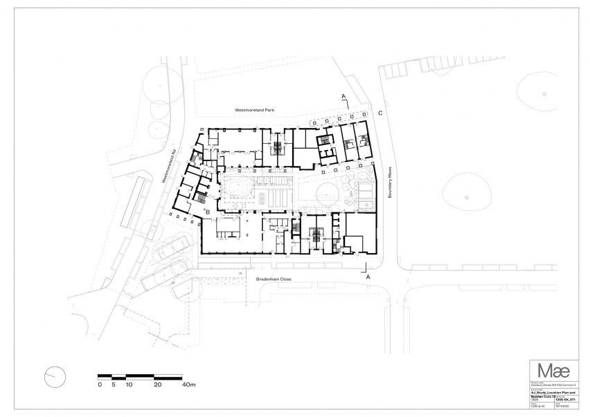 Location plan of Harriet Hardy House by Mae Architects
