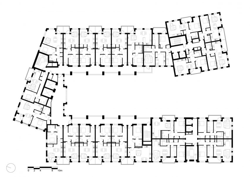 Typical floor plan of Harriet Hardy House by Mae Architects