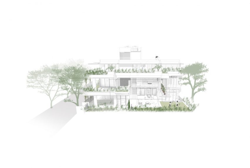 Elevation of House of Greens by 4site Architects