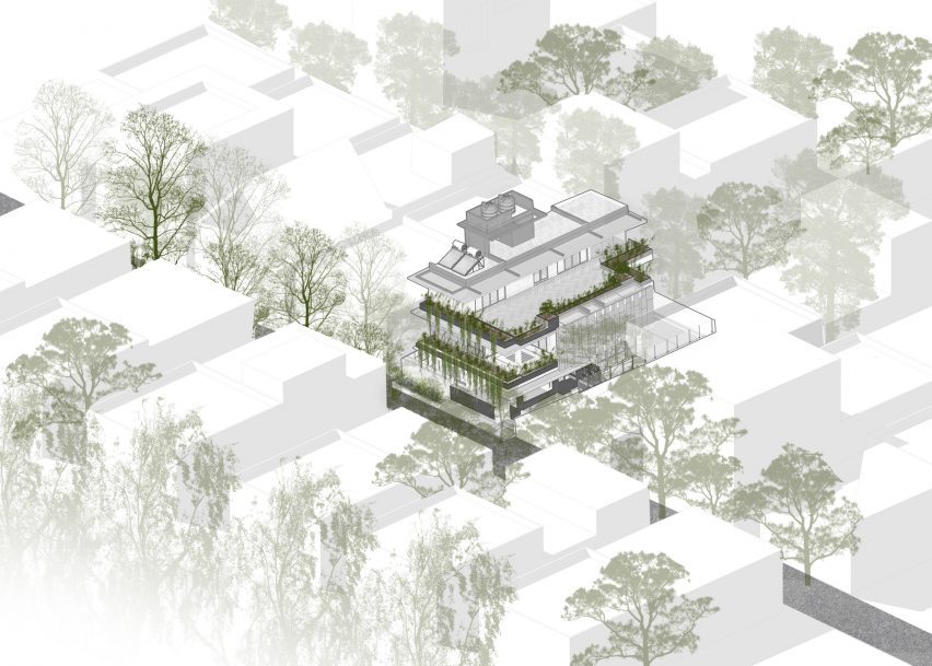 Site isometric of House of Greens by 4site Architects
