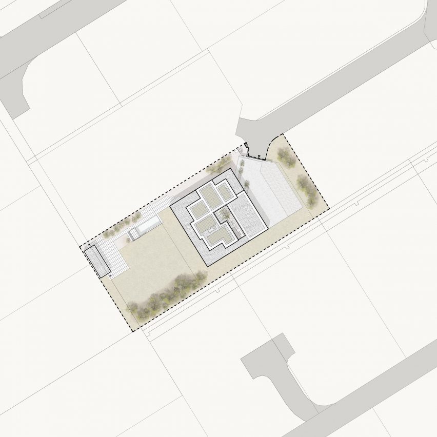 Site plan of House of Grid by BEEF Architekti
