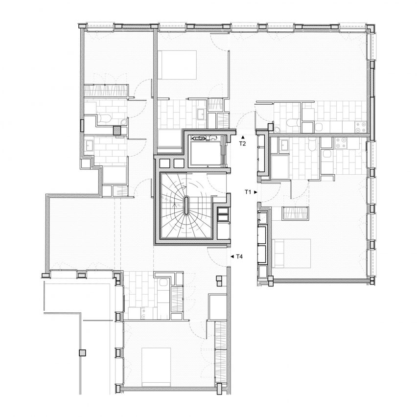 Floor plan of apartment within Îlot Saint-Germain in Paris