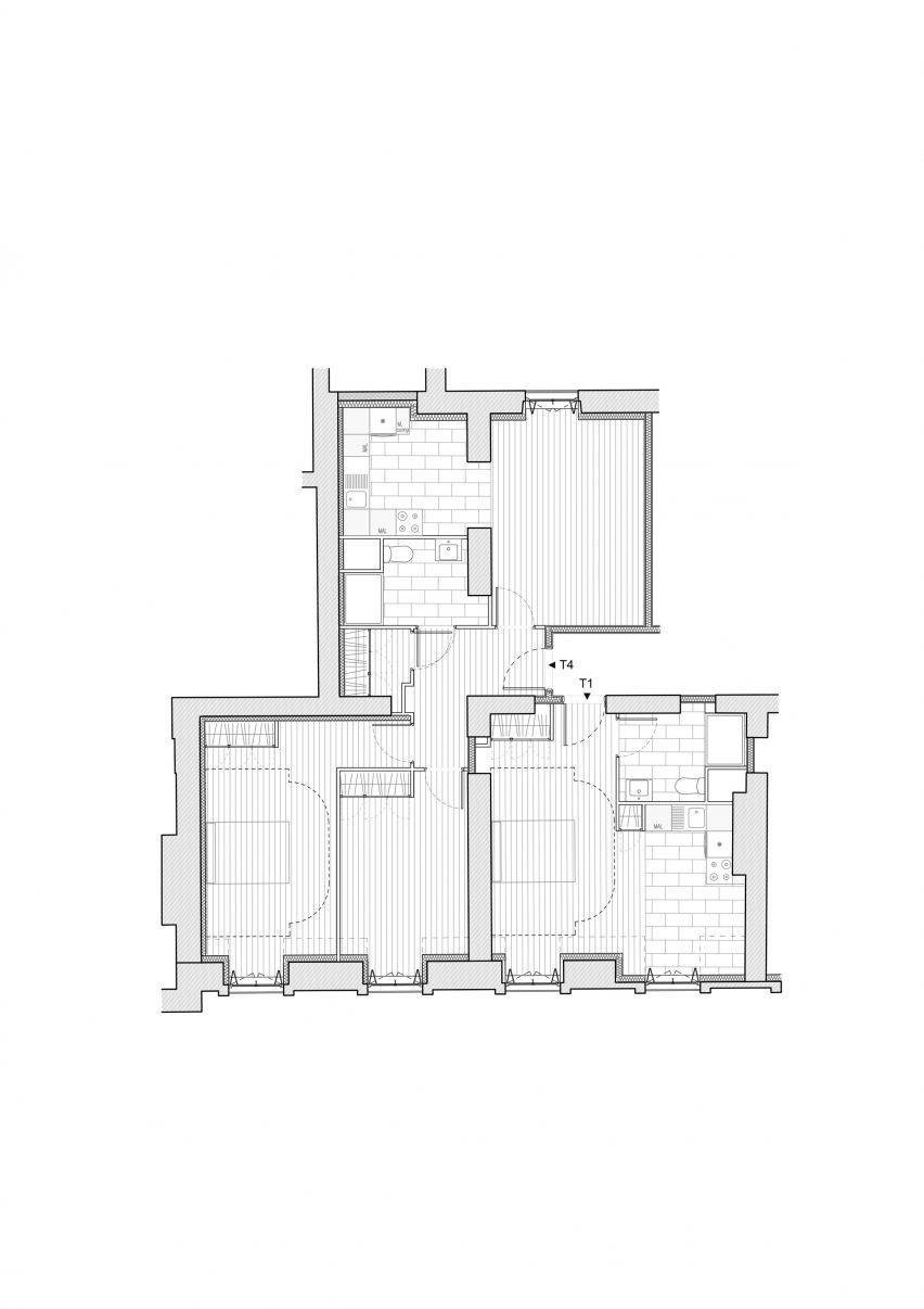 Floor plan of apartment within Îlot Saint-Germain in Paris