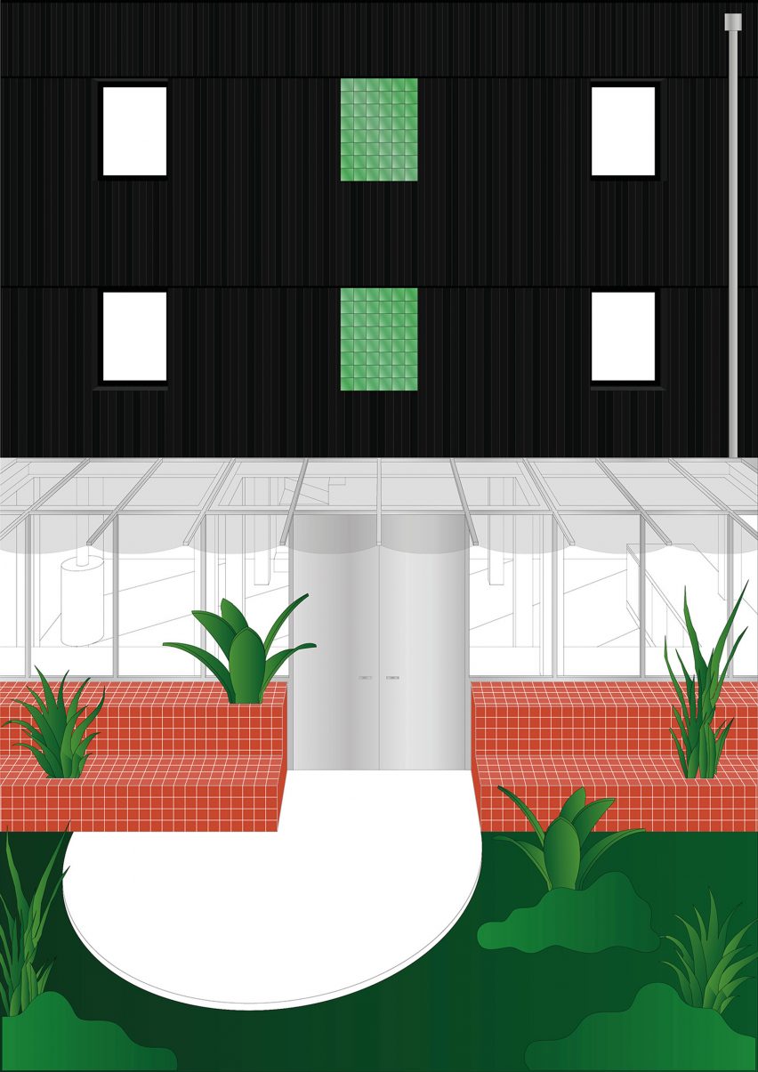 Elevation drawing of Maison Nana by Jean Benoit Vetillard Architecture