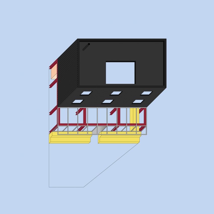 Diagram axonometric of Maison Nana by Jean Benoit Vetillard Architecture
