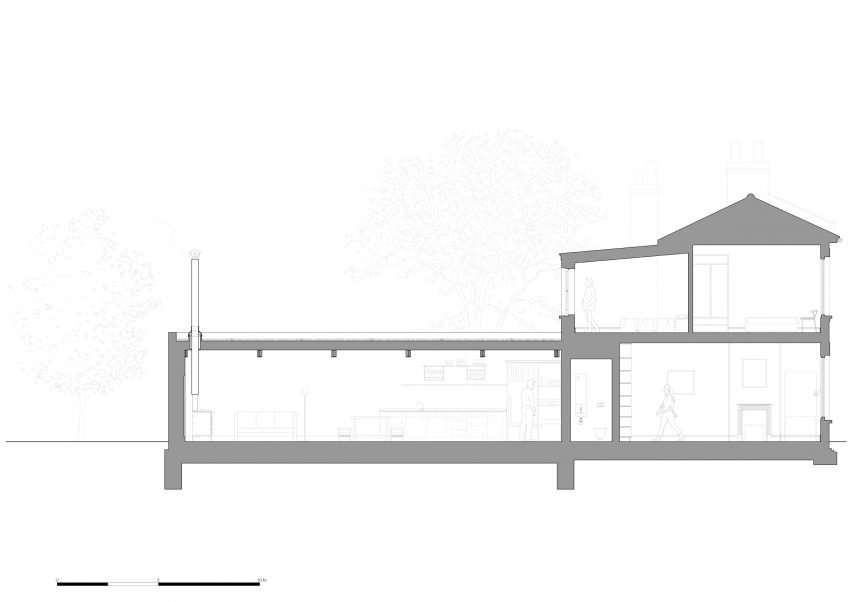 Section drawing of Love Walk II by Knox Bhavan Architects