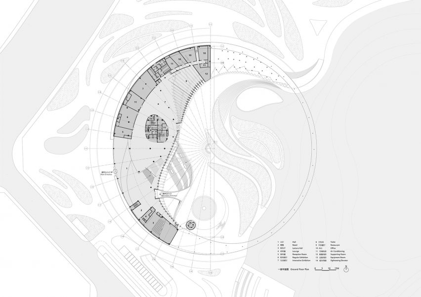 Ground floor plan of Tianfu Museum of Traditional Chinese Medicine by MUDA Architects