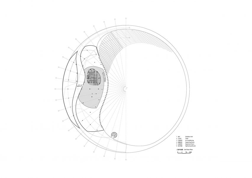 Second floor plan of Tianfu Museum of Traditional Chinese Medicine by MUDA Architects