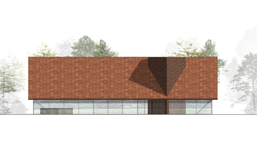 Elevation drawing of Michelberger Farm by Sigurd Larsen