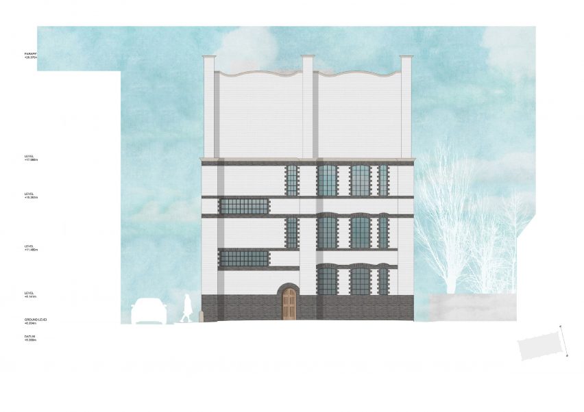 Elevation of Voysey House by dMFK Architects and Dorrington