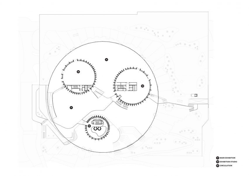 Lower and upper floor plan of World of Volvo by Henning Larsen