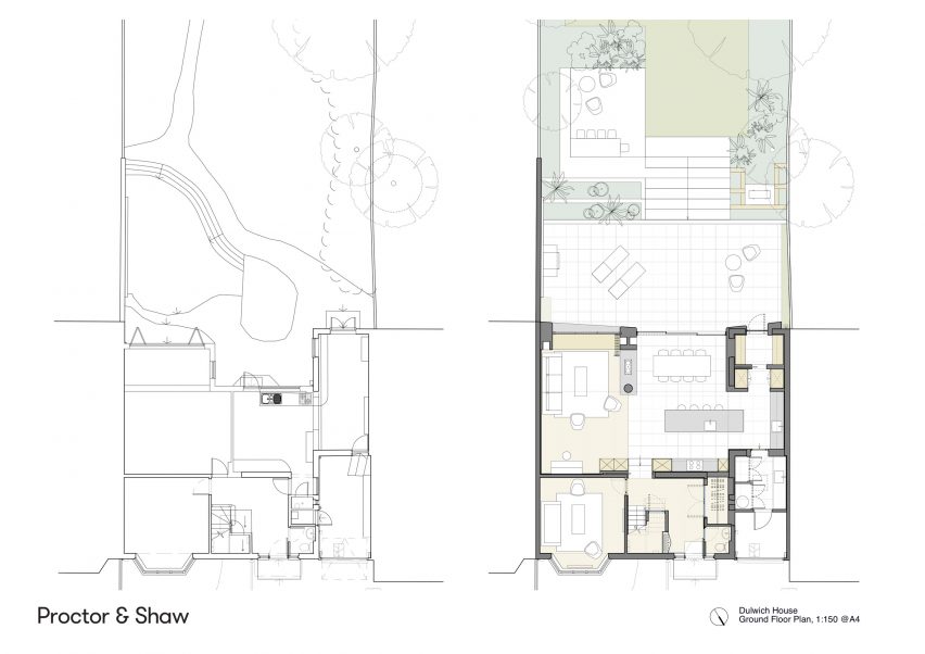 Ground floor plan of Dulwich House by Proctor & Shaw