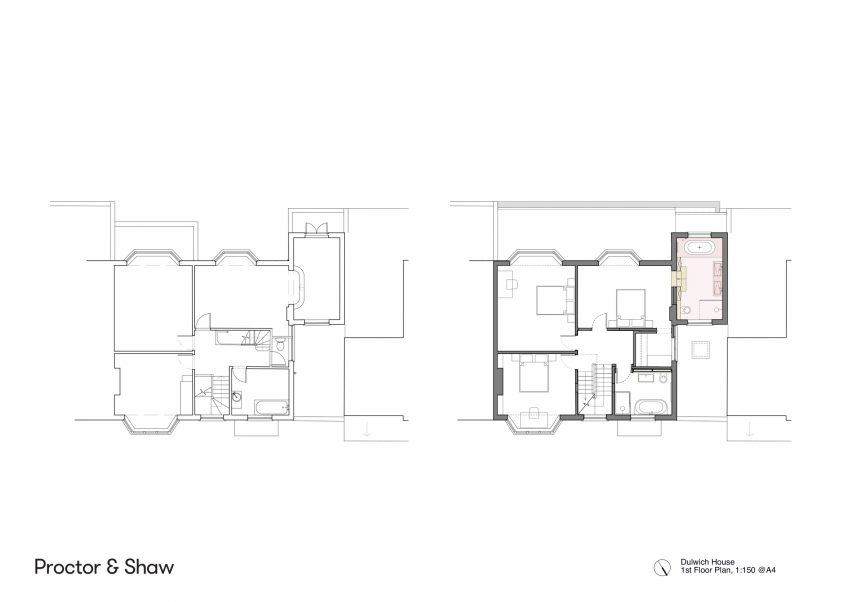 First floor plan of Dulwich House by Proctor & Shaw