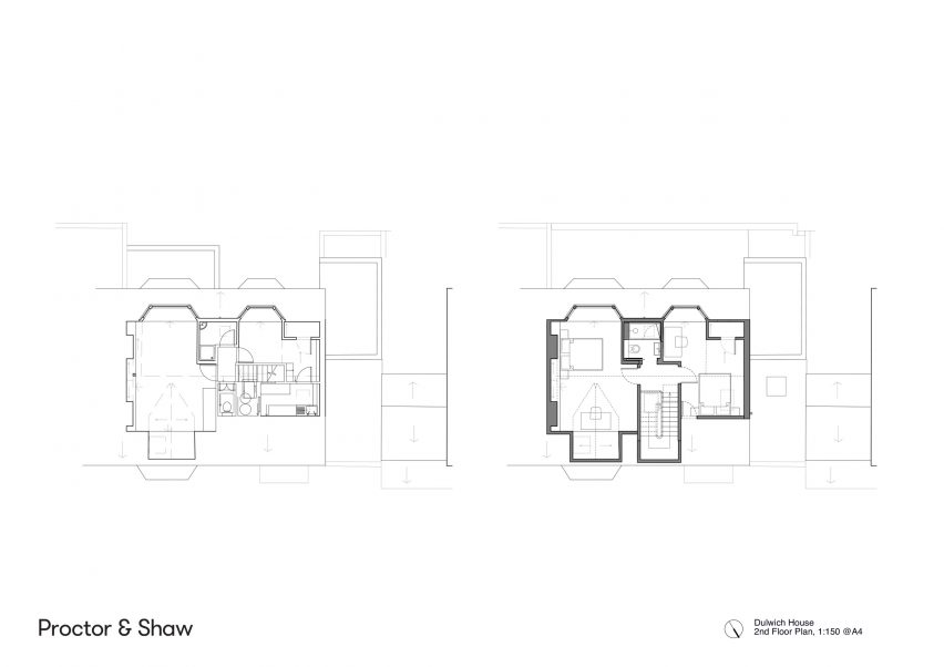 Second floor plan of Dulwich House by Proctor & Shaw