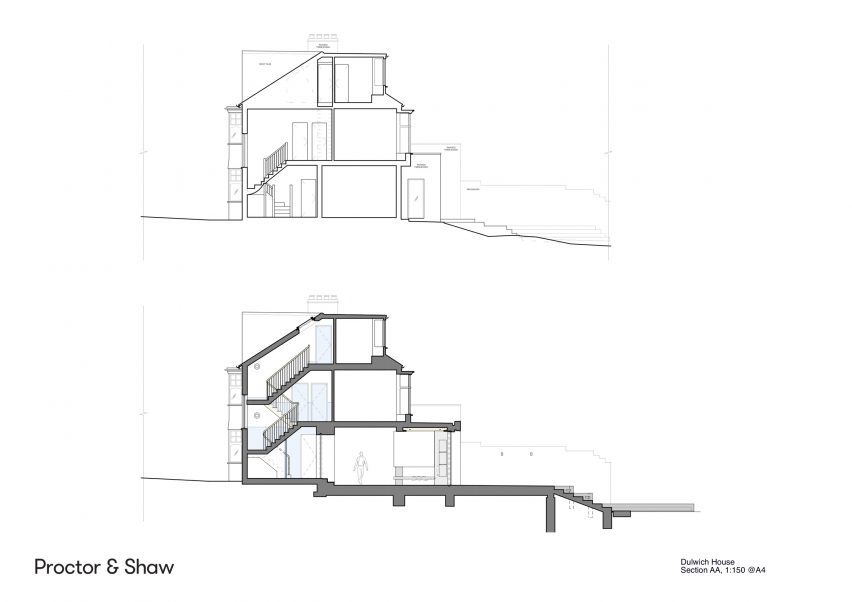 Section of Dulwich House by Proctor & Shaw