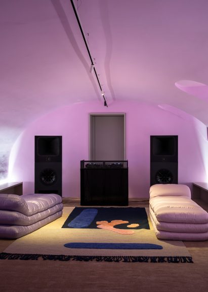 Daybeds in a pink-hued room