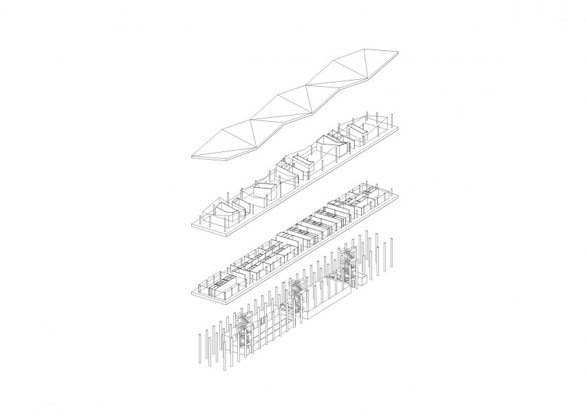Isometric of Floating Hotel by More Architecture