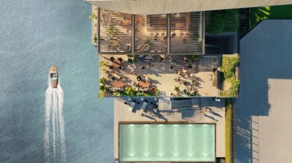 Swimming pool alongside Thames