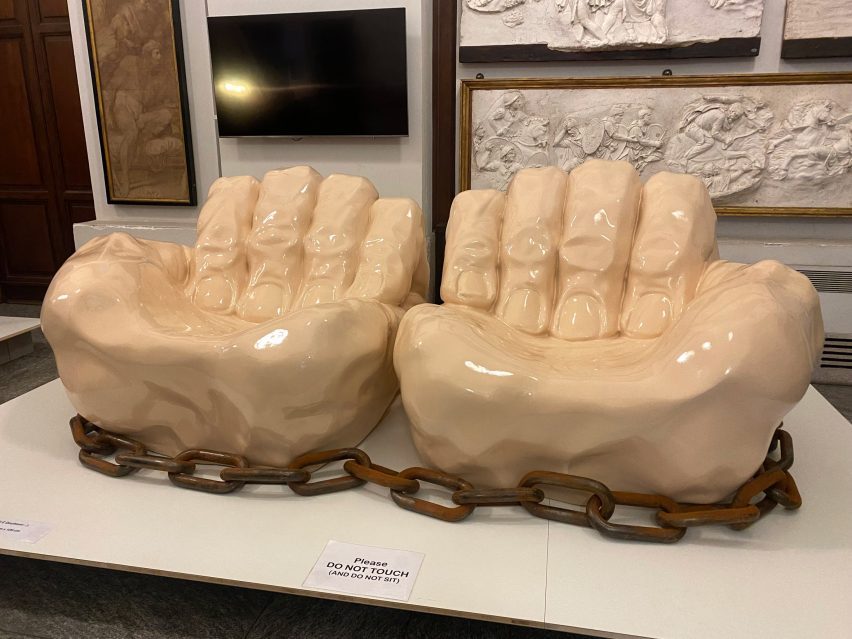 Chairs cuffed hands