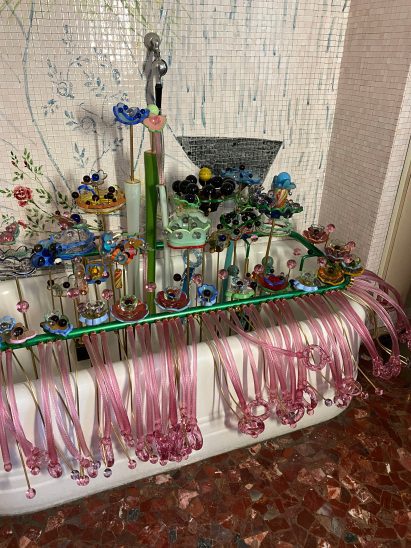 glass flowers at alcova