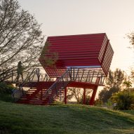 Red walkway in Florida