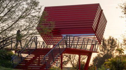 Red walkway in Florida