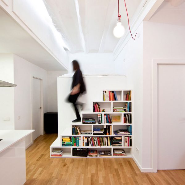 Bookshelf staircase
