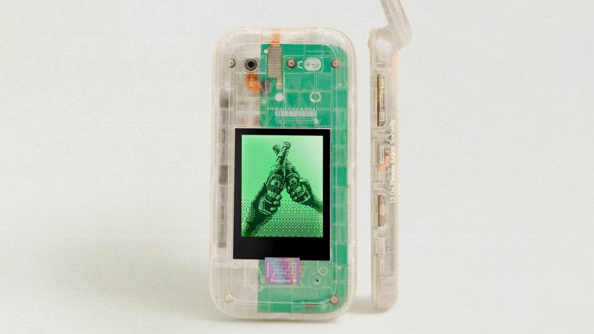 The Boring Phone flip phone by Heineken and Bodega