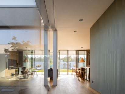 Interior view of House of Grid in Slovakia