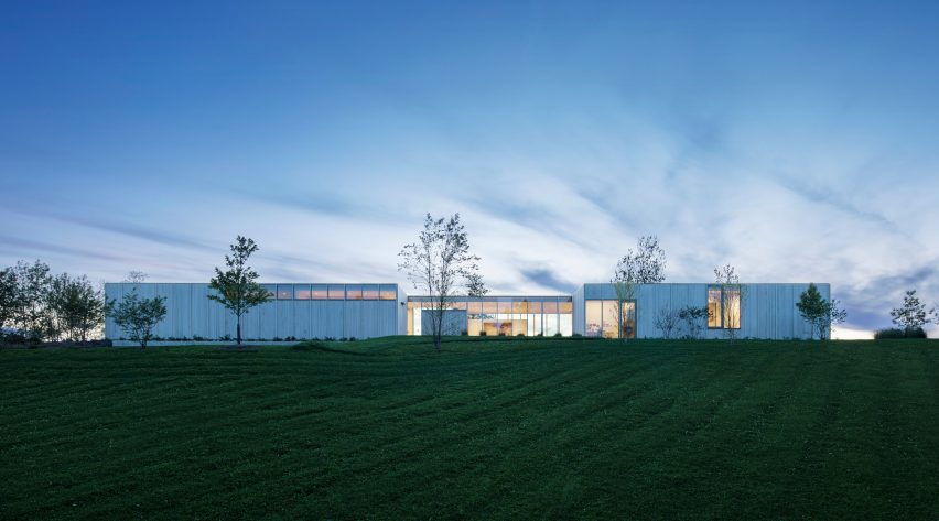 linear home on hill