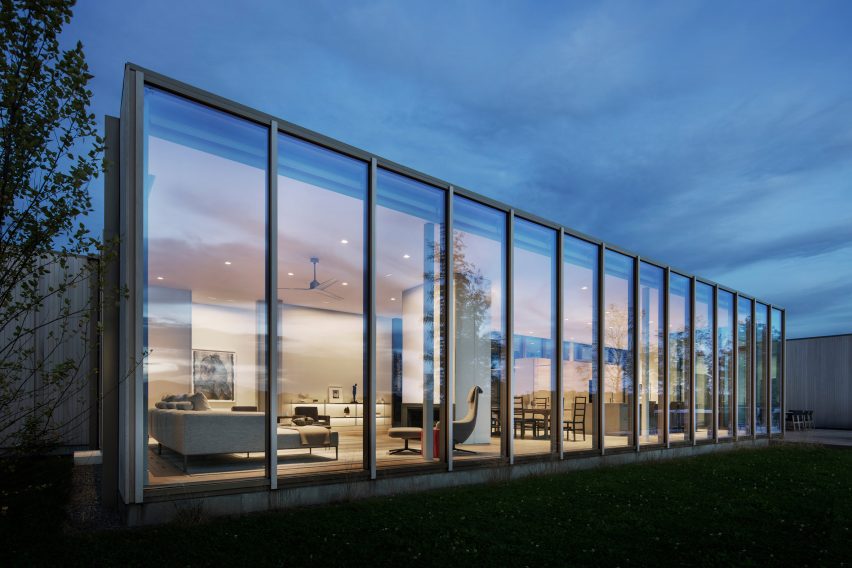 House with glass facade