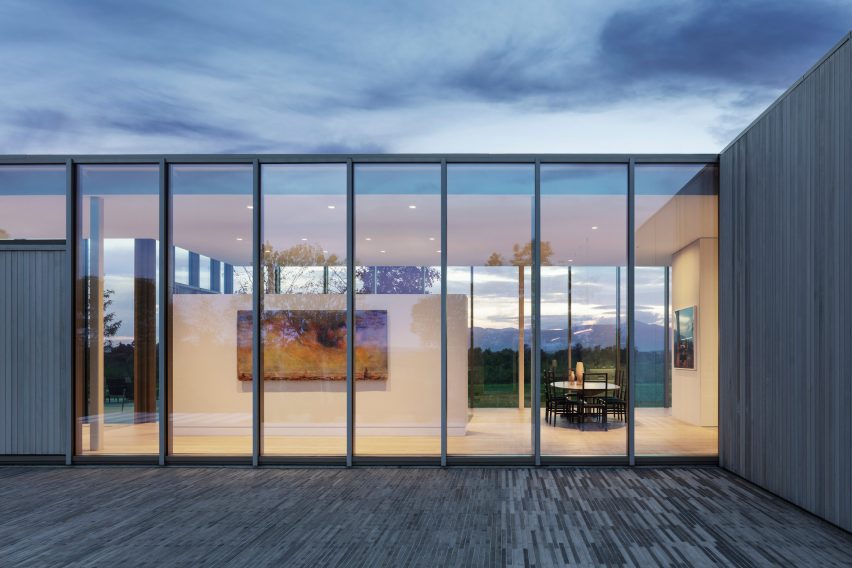 House with glass facade