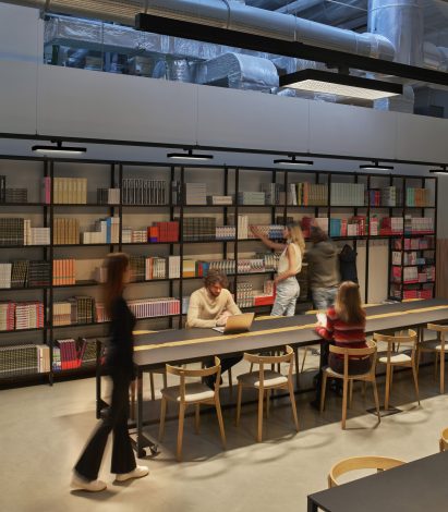 Office interior with track lights