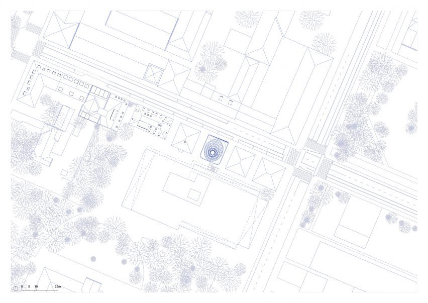 Site plan of Ingeborg Pohl Kinderoase an der TUM in Munich by Kéré Architecture