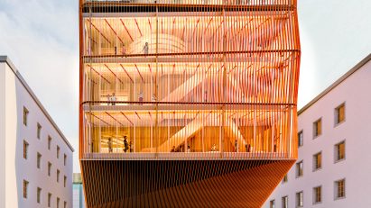 Render of Ingeborg Pohl Kinderoase an der TUM in Munich by Kéré Architecture