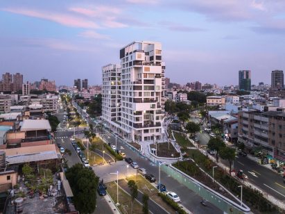 Kaohsiung Social Housing at dusk