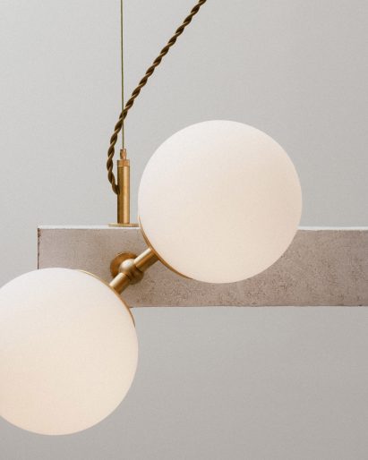 Concrete and glass lamp by John Sheppard Studio