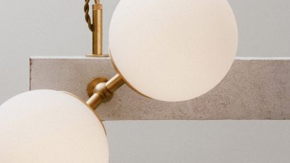 Concrete and glass lamp by John Sheppard Studio