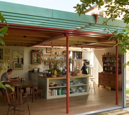 View into London home extension by Knox Bhavan Architects