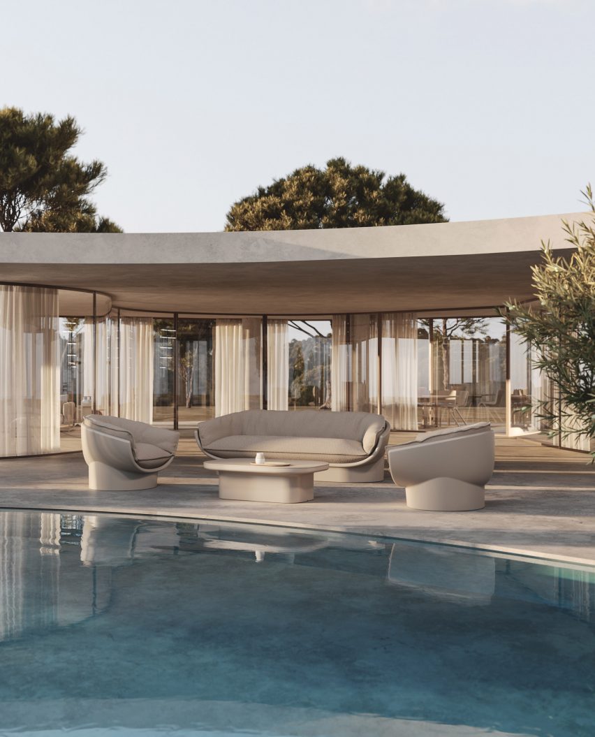 Set of Luna outdoor furniture by Ramón Esteve for Vondom