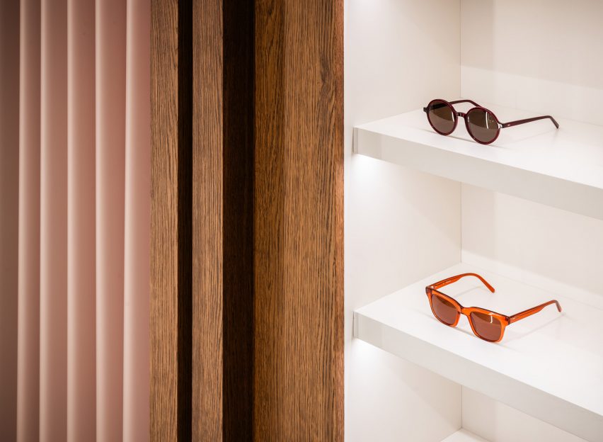 Interior of Lunet boutique in Bucharest, designed by Bogdan Ciocodeica Studio