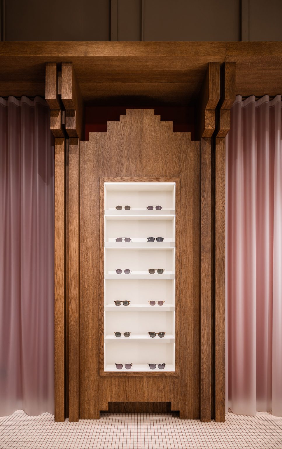 Interior of Lunet boutique in Bucharest, designed by Bogdan Ciocodeica Studio
