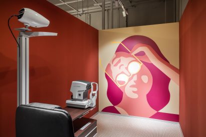 Interior of Lunet boutique in Bucharest, designed by Bogdan Ciocodeica Studio