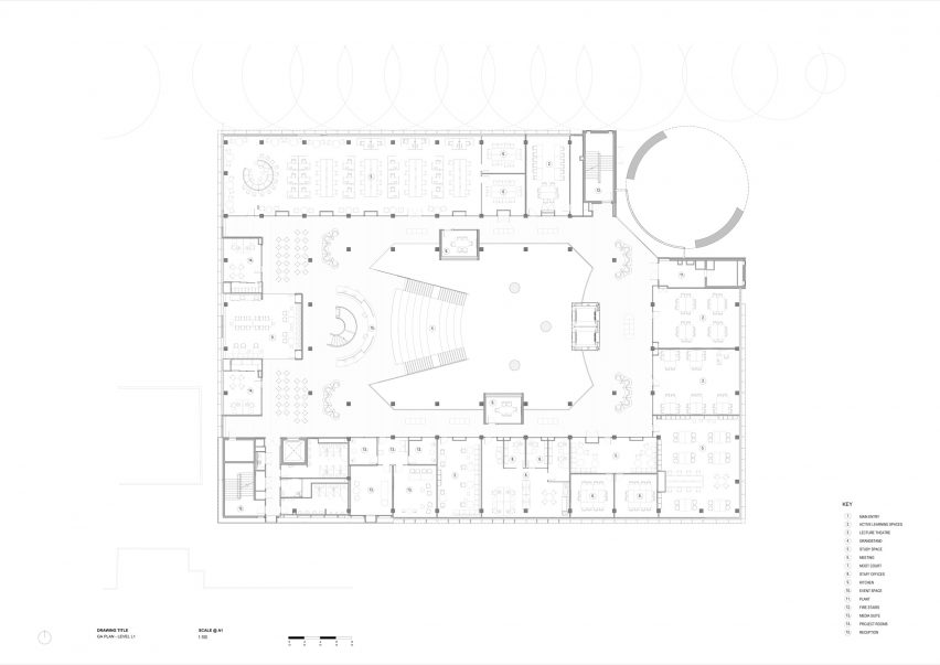 First floor plan of Michael Kirby Law Building by Hassell