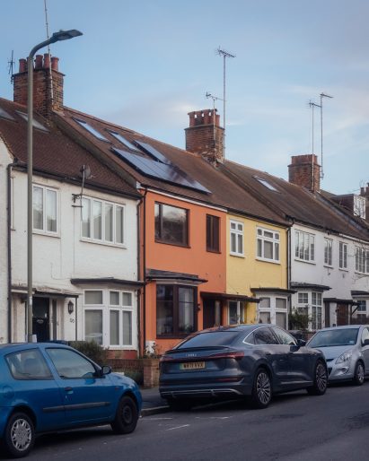 Terracotta-coloured house in London