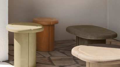 Alder by Patricia Urquiola for Mater, biodegradable stools in pastel colours