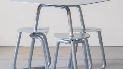 Metal table by Thomas Serruys