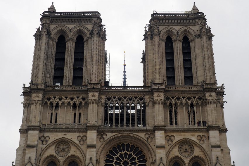 Notre-Dame cathedral under scaffolding
