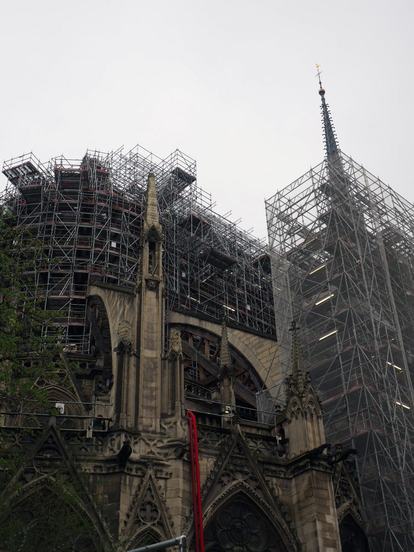 Notre-Dame cathedral under scaffolding